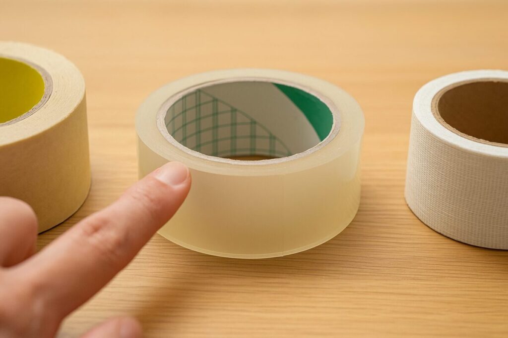 観葉植物の茎の補修に使える複数種類のテープが並んでいる様子