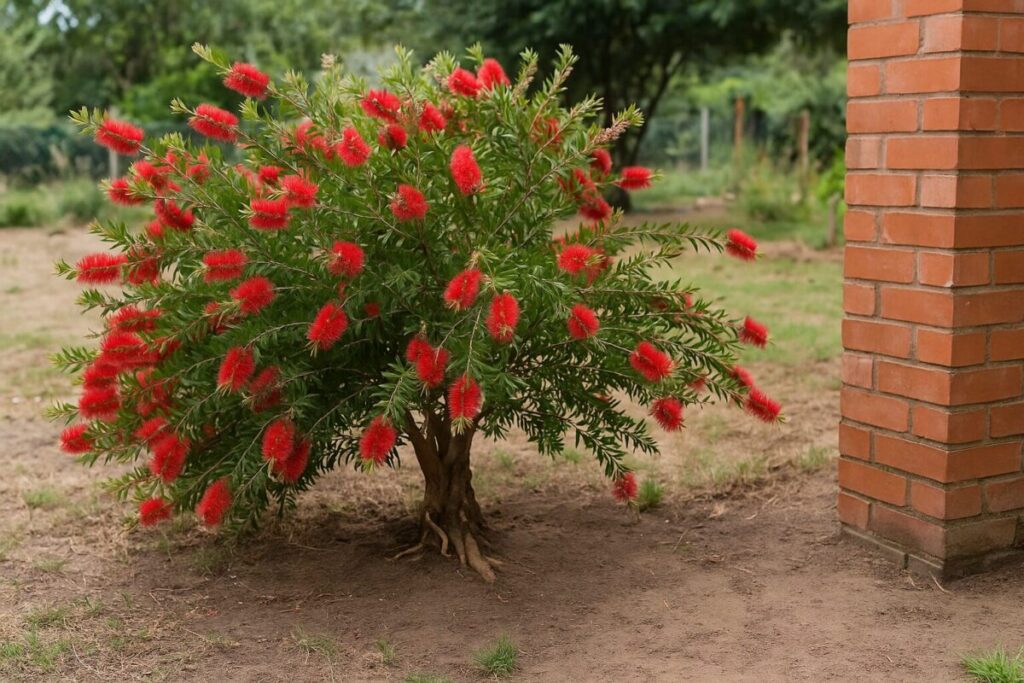 移植が難しいブラシの木の根元の様子